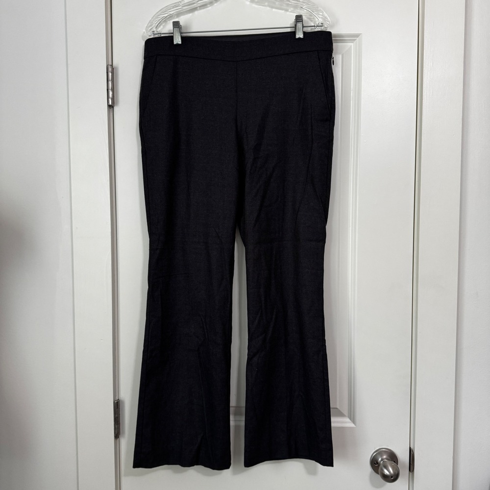 Eileen Fisher 10 Gray Wool Blend Bootcut Dress Pants Minimalist Quiet Luxury